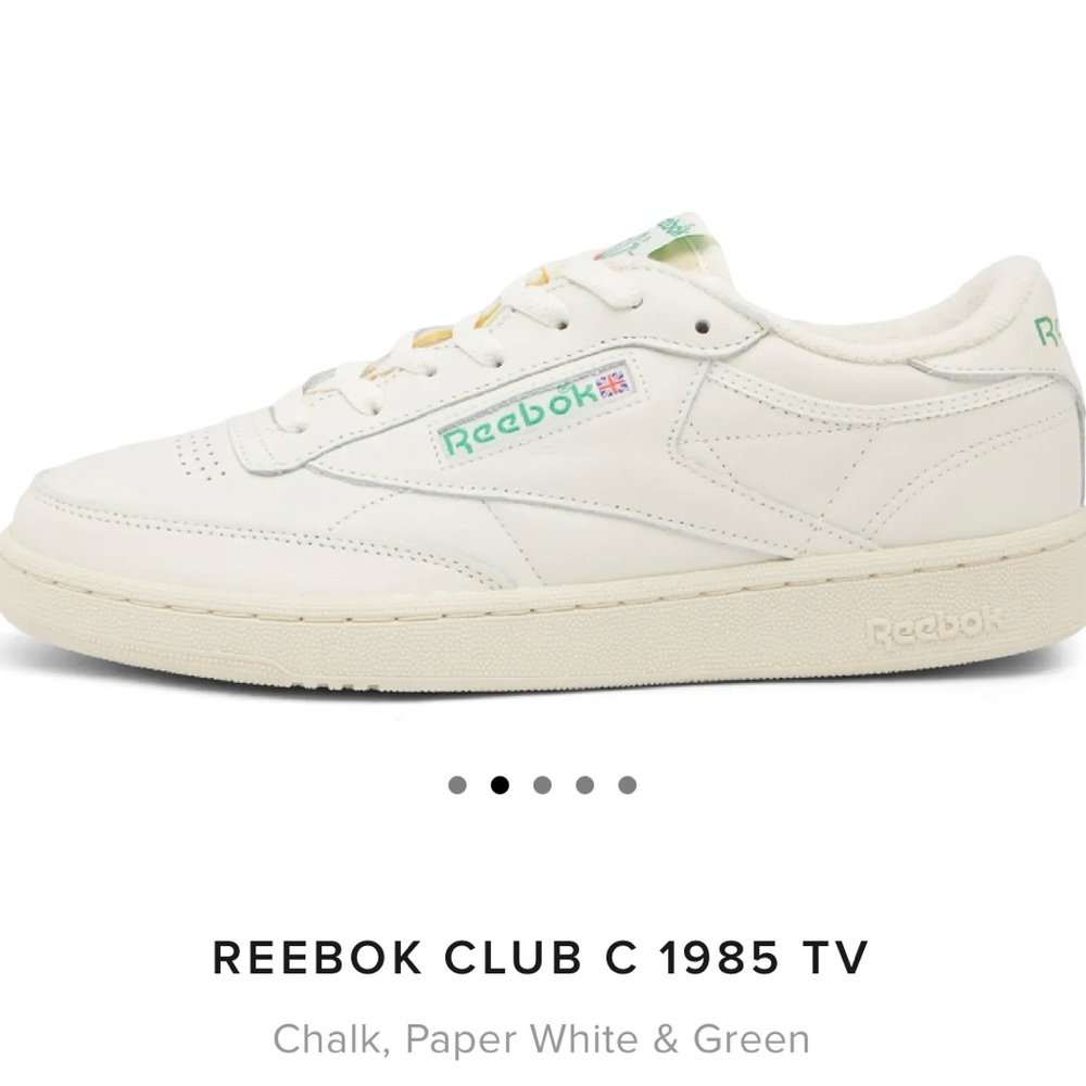 Reebok Club C 1985 chalk paper white and green